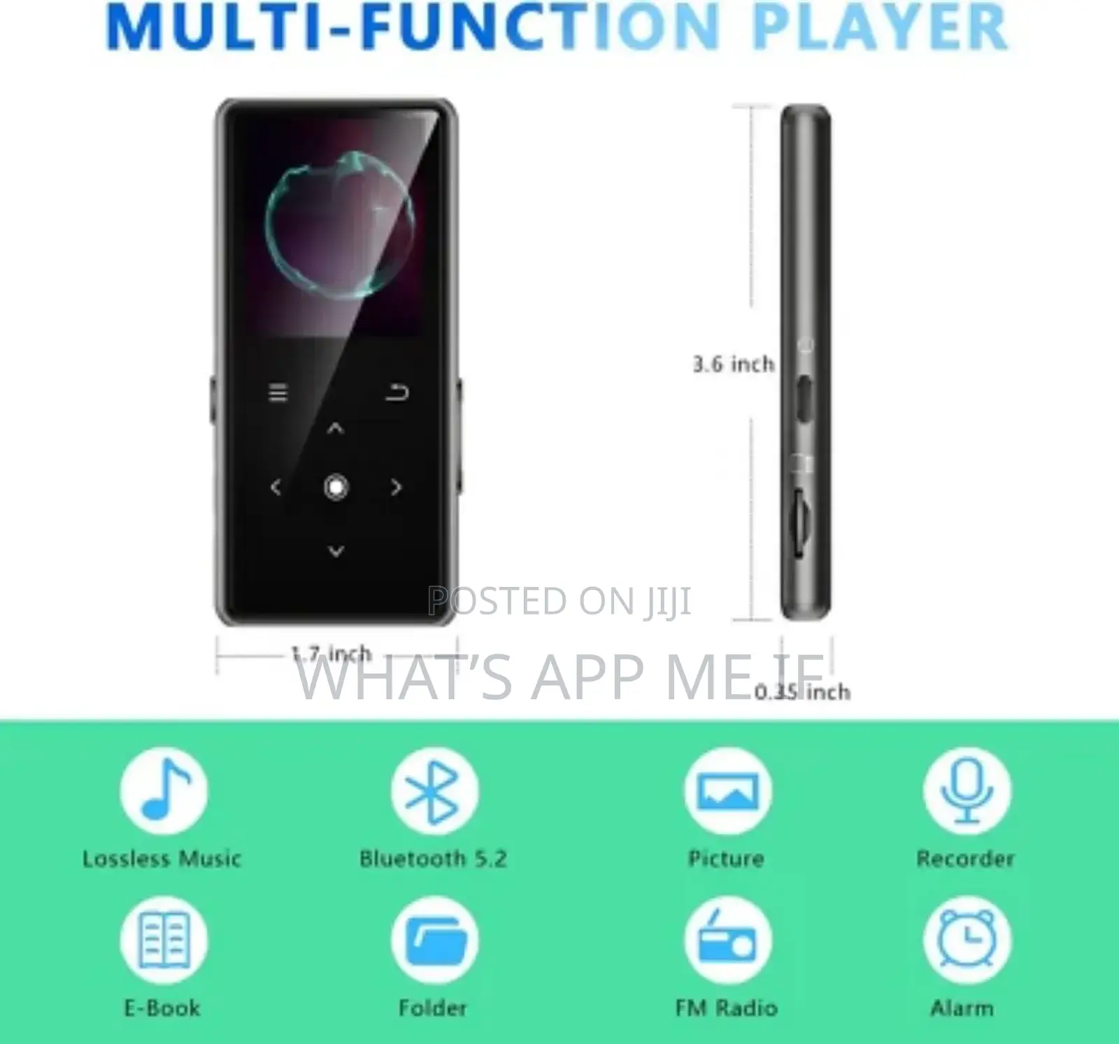 64gb Mp3 Player With Bluetooth 5.Onsa Music Player With Built-in Hd