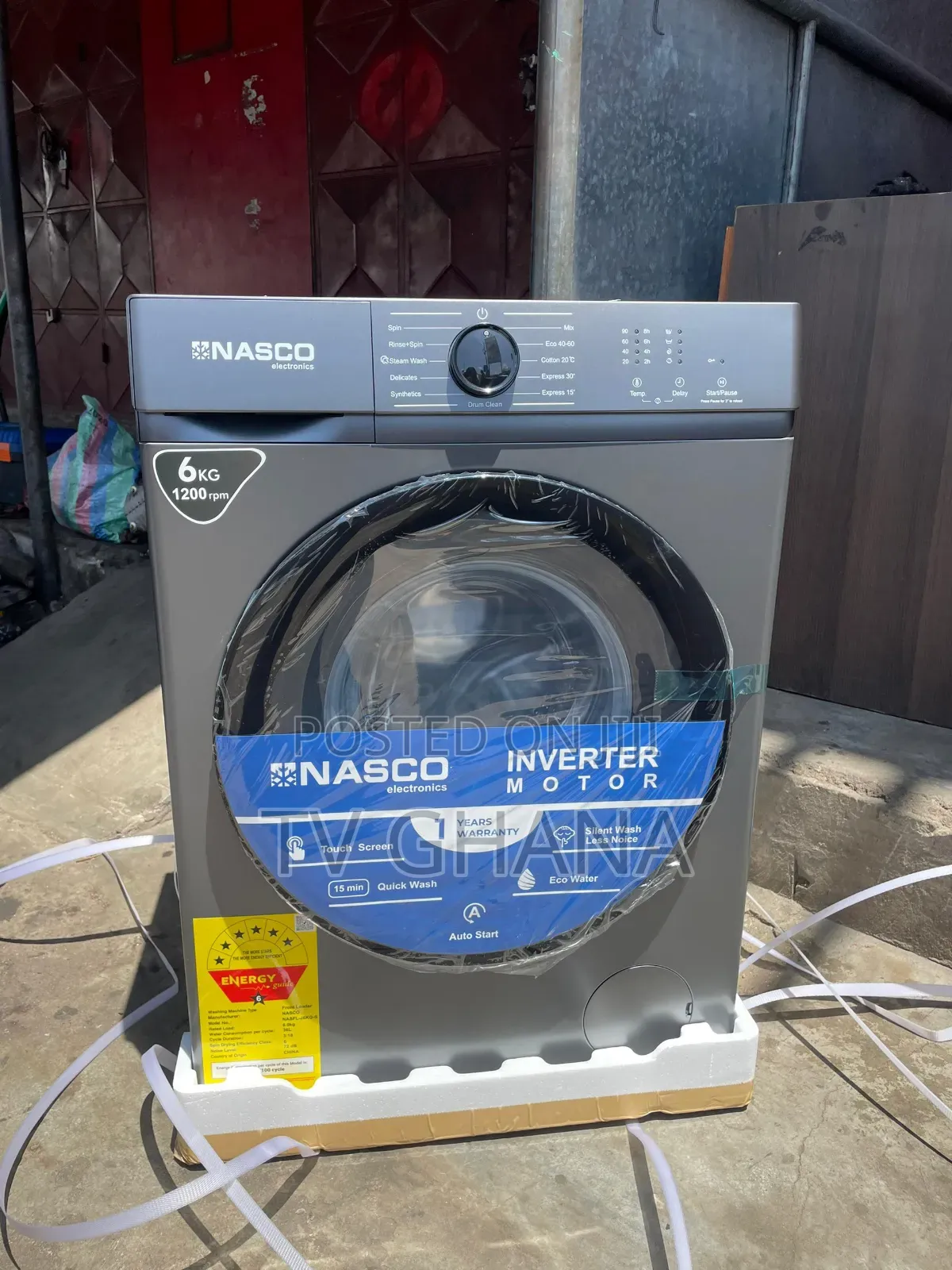 Nasco 6kg Automatic Front Load Washing Machine