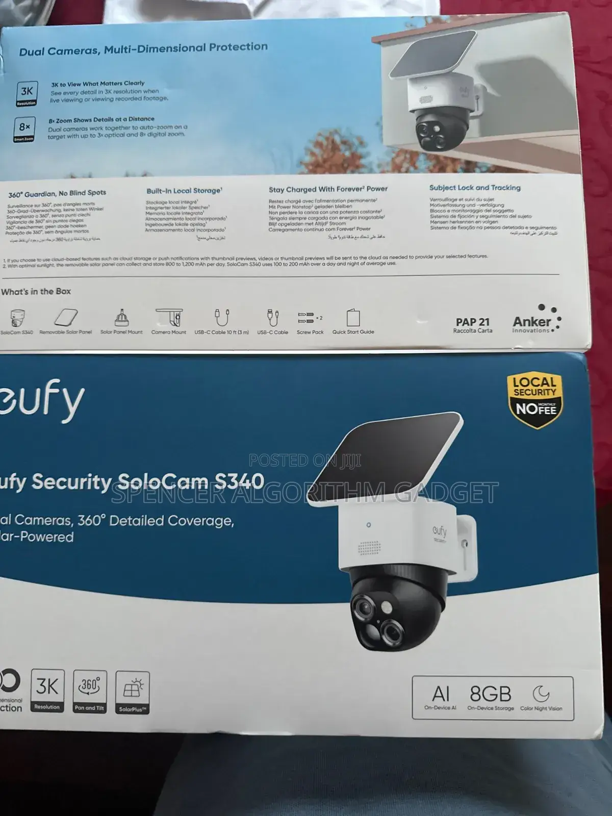 Eufy CCTV PTZ Camera S340 Battery Solar Cam