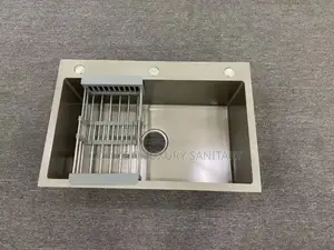 Work Top Sink With Accessories Stainless and Black Kitchen Sink