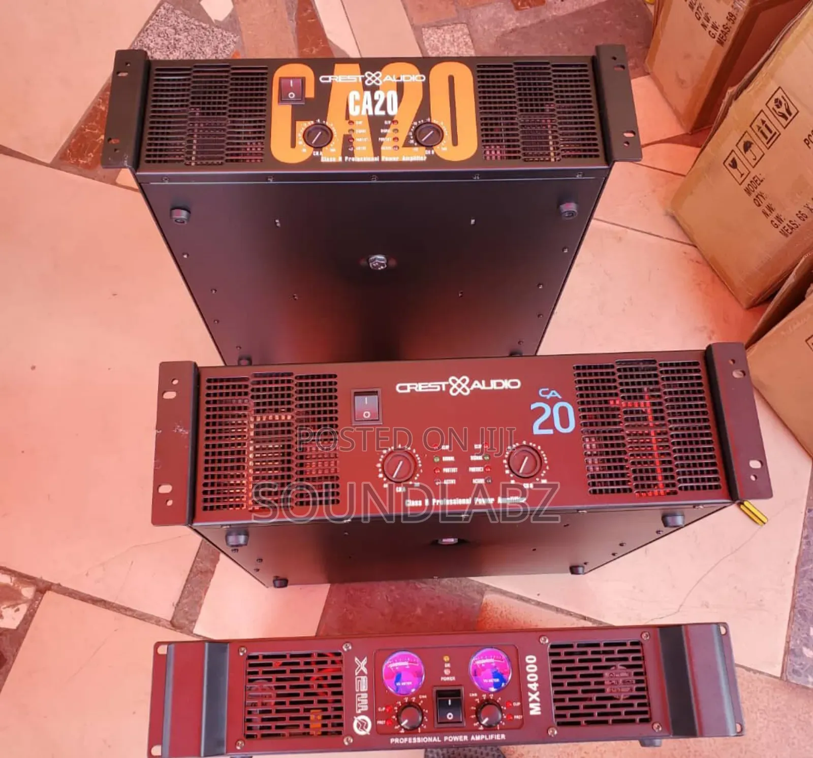 Two Crest Audio Ca20 Amplifiers And Max Mx4000 Amplifier