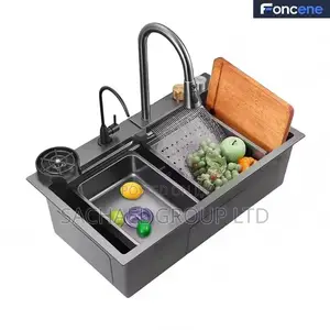 Waterfall Kitchen Sink With Temperature Display