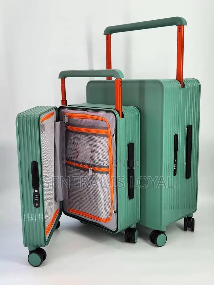 Solid 2in1 Zipless Green  Trolley Traveling Bag