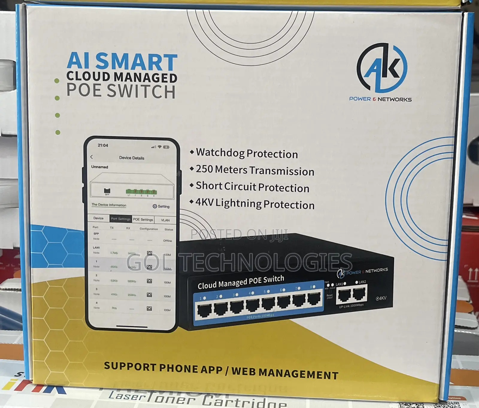 8 Port Poe Switch Ai Smart Cloud Managed Poe Switch 250 Meters Transmi