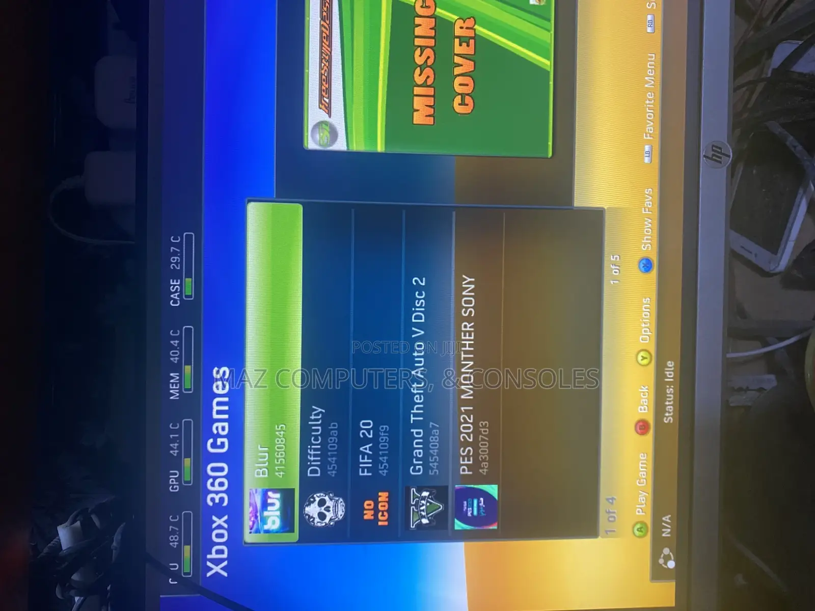 Xbox 360 With 5 Games and Wireless Controller