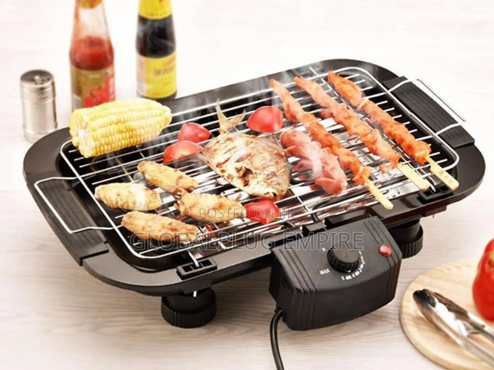 Electric Barbecue Grill Smoke-Free, Fast Easy Grilling!