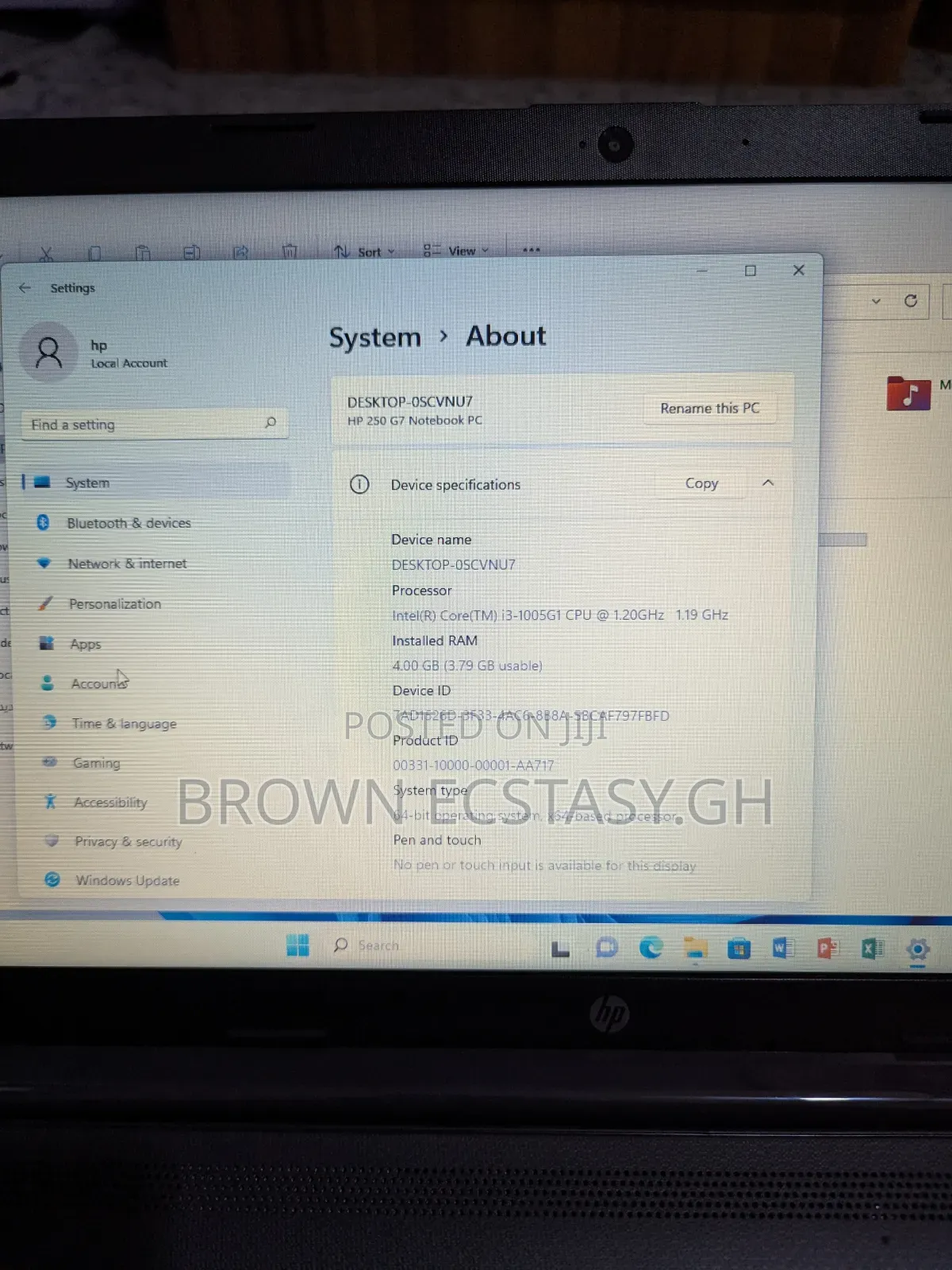Laptop HP 250 G7 4GB Intel Core I3 HDD+SSD 1T