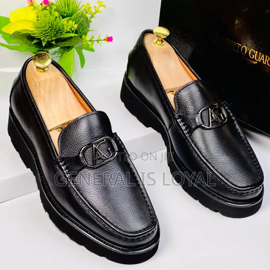 Alberto Gilardino Black Mens Leather Shoe
