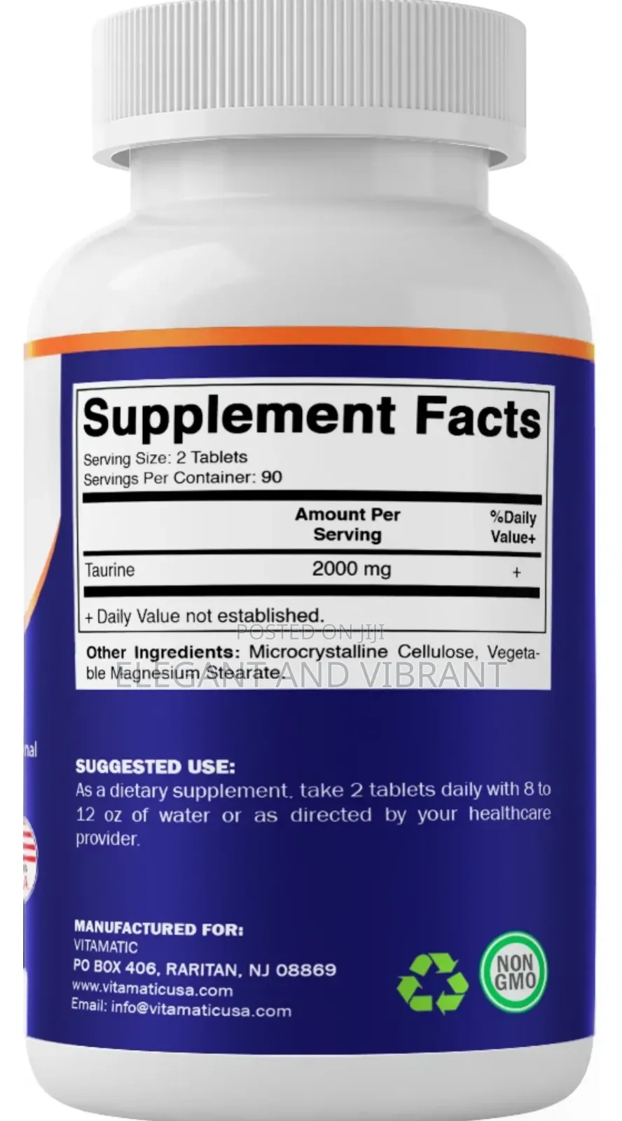 Taurine 2000mg Vegetarian Tablets, 180 Count,