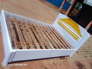 Double Bed White and Gold