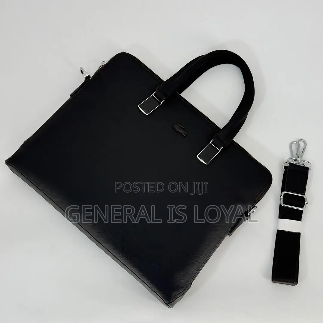 Lacoste Pure Leather Office And Laptop Bag
