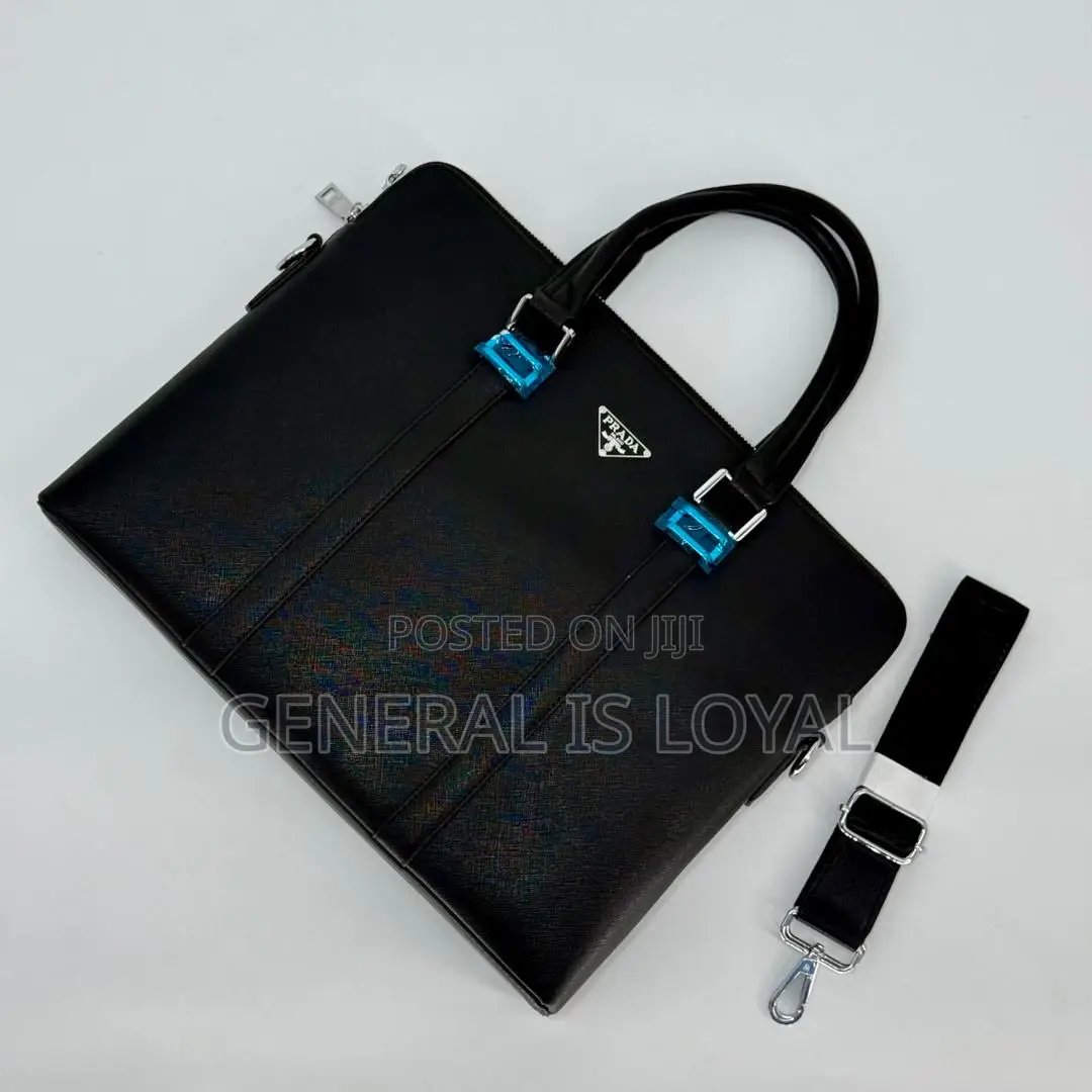 Prada Pure Leather Office And Laptop Bag