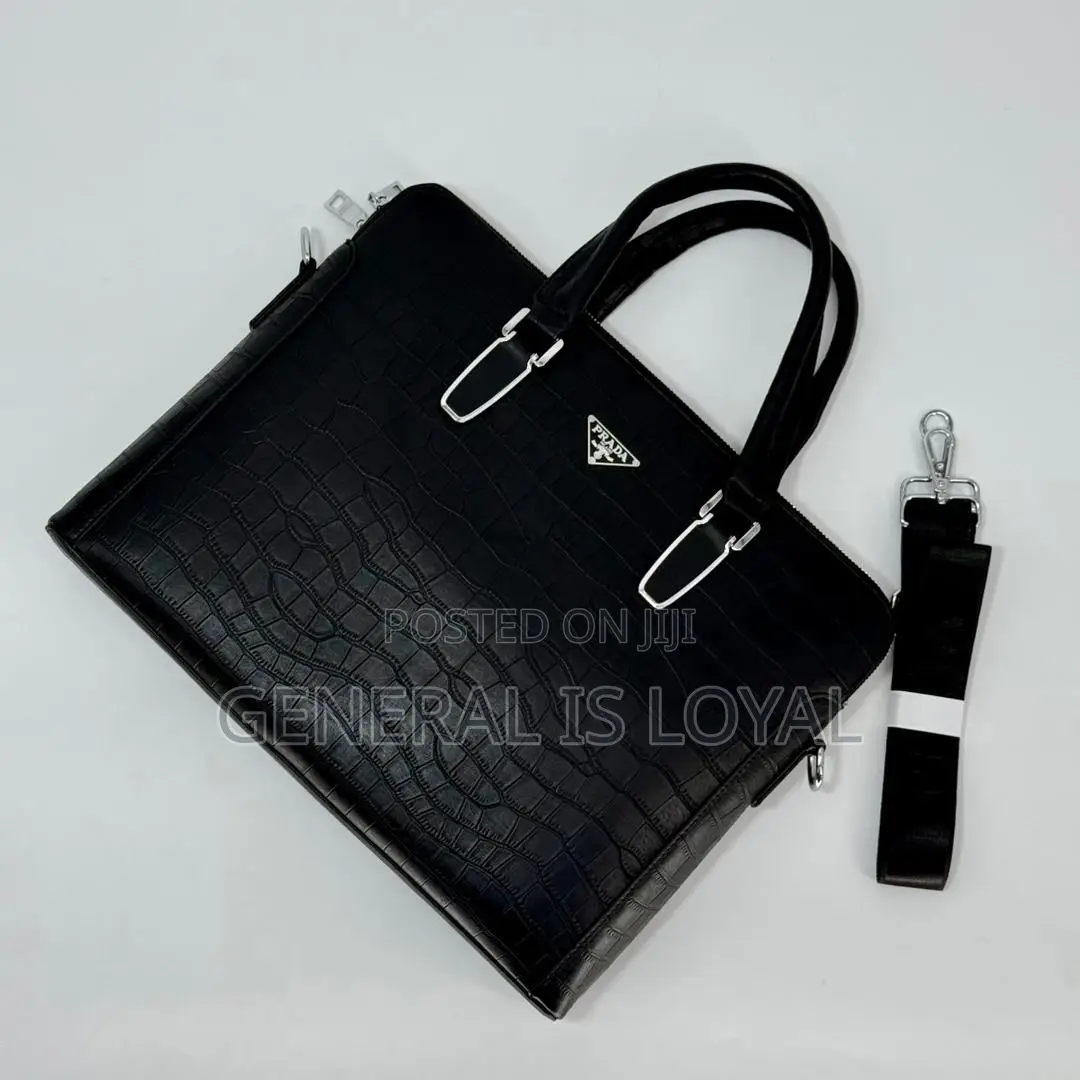 Prada Pure Leather Office And Laptop Bag