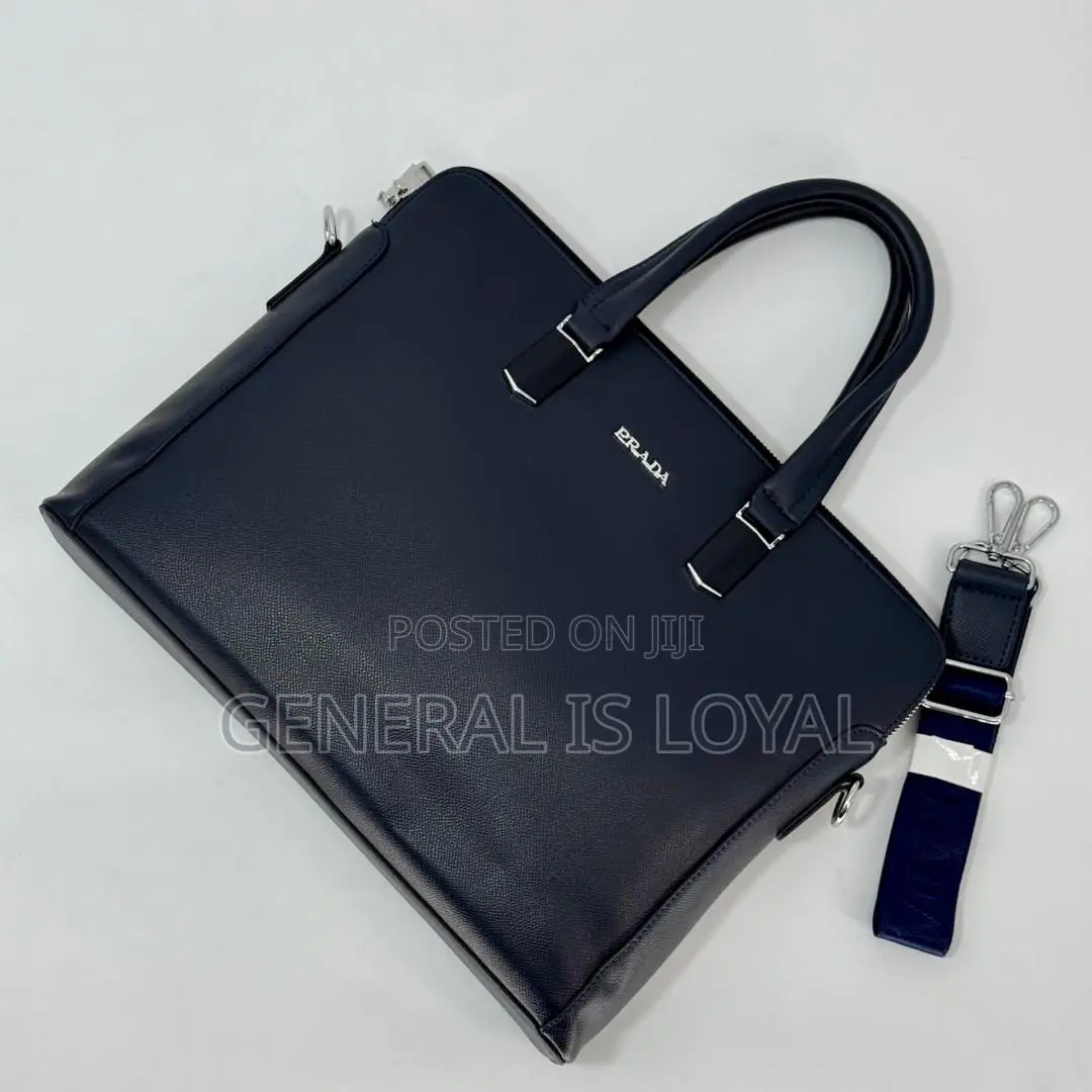 Prada Pure Leather Office And Laptop Bag