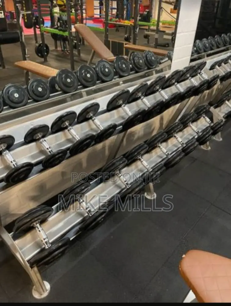 Dumbbells and Rack for Sale