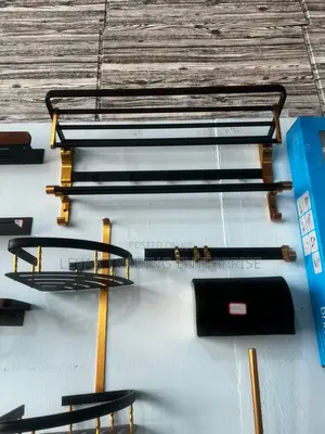 Black Bathroom Accessories , Soap Dish, Towel Rack