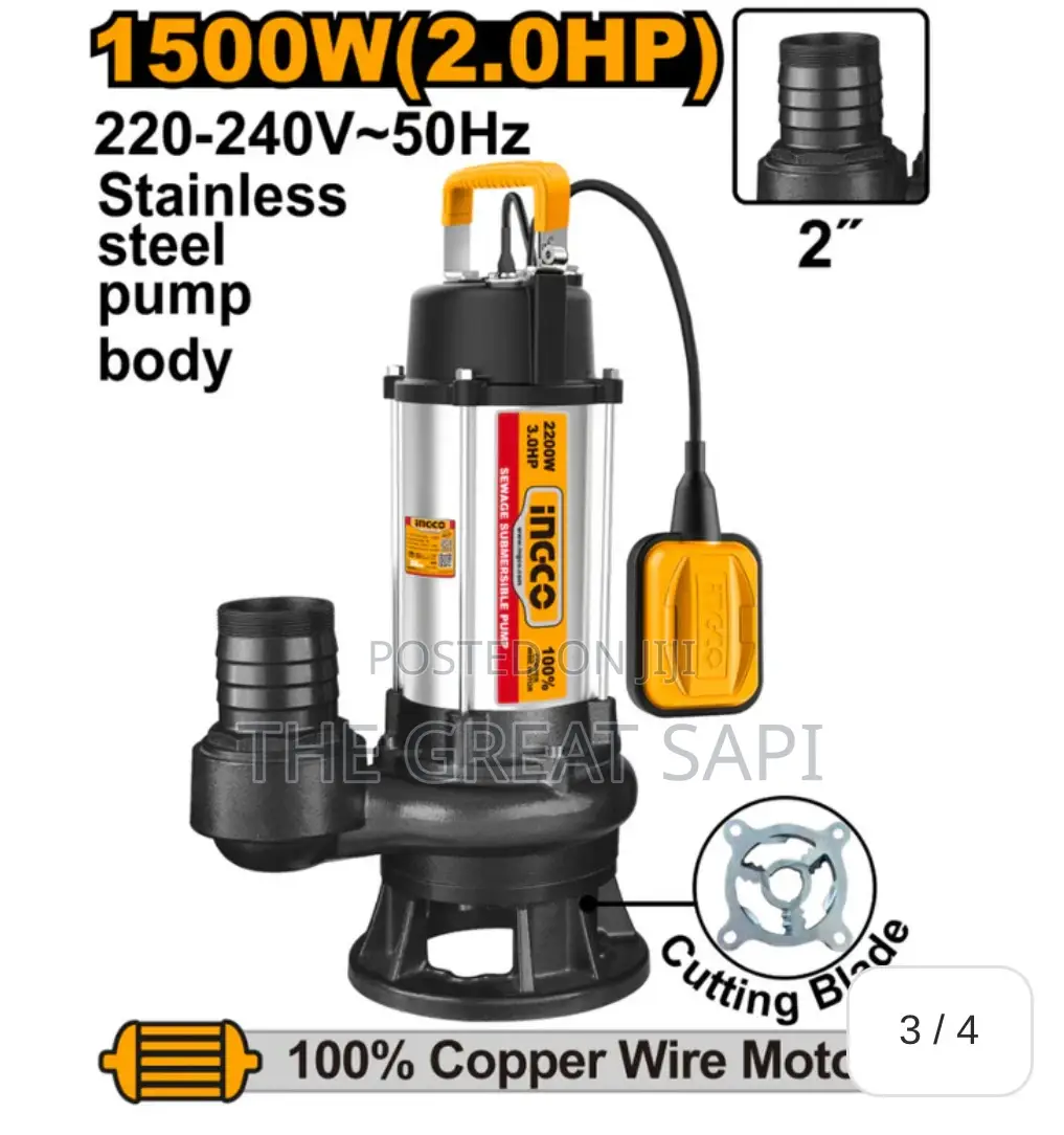 Ingco 1500w Sewage Submersible Pump 2.0hp