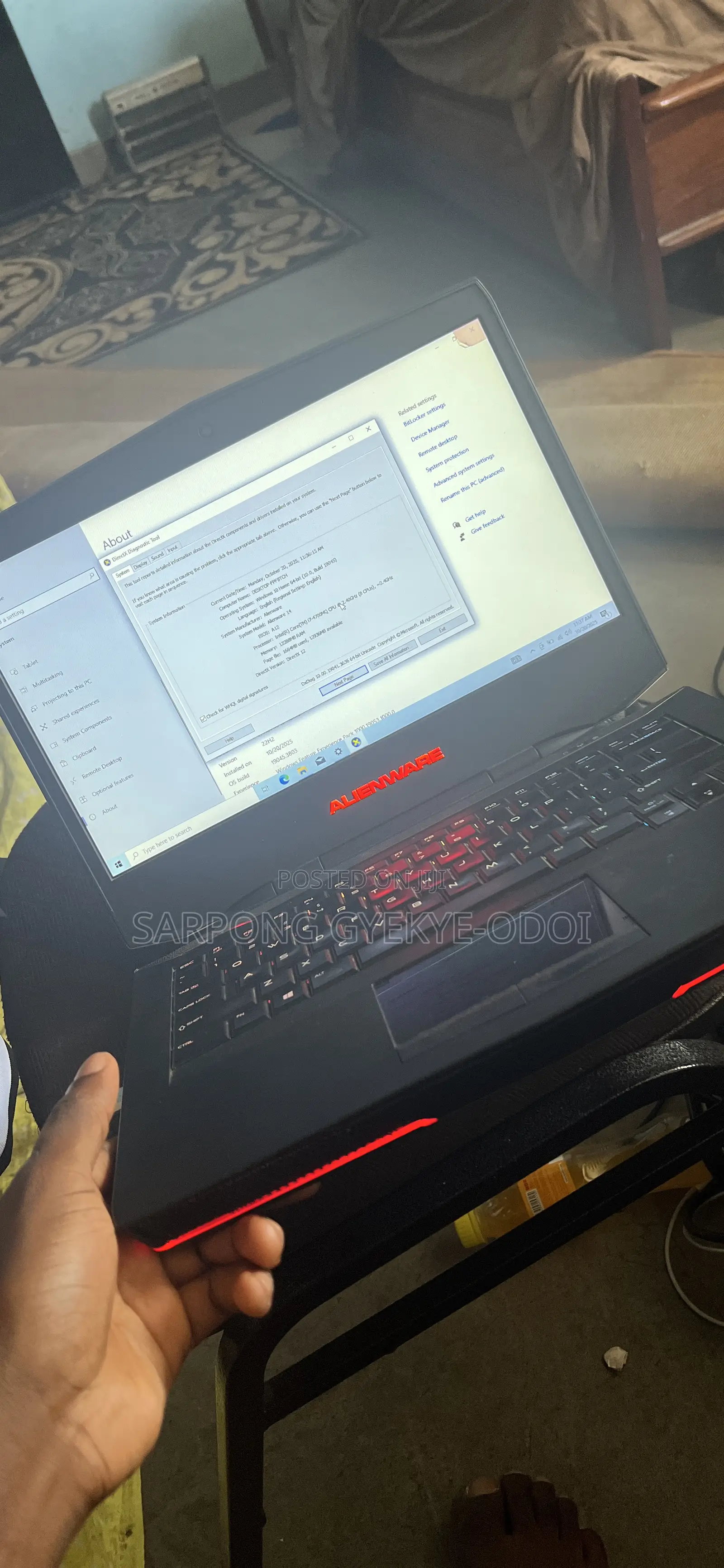 Laptop Alienware M15 r3 12GB Intel Core i7 HDD 700GB