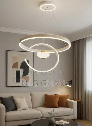 Modern Double Ring Led Chandelier, Adjustable Pendant. Ghx7373