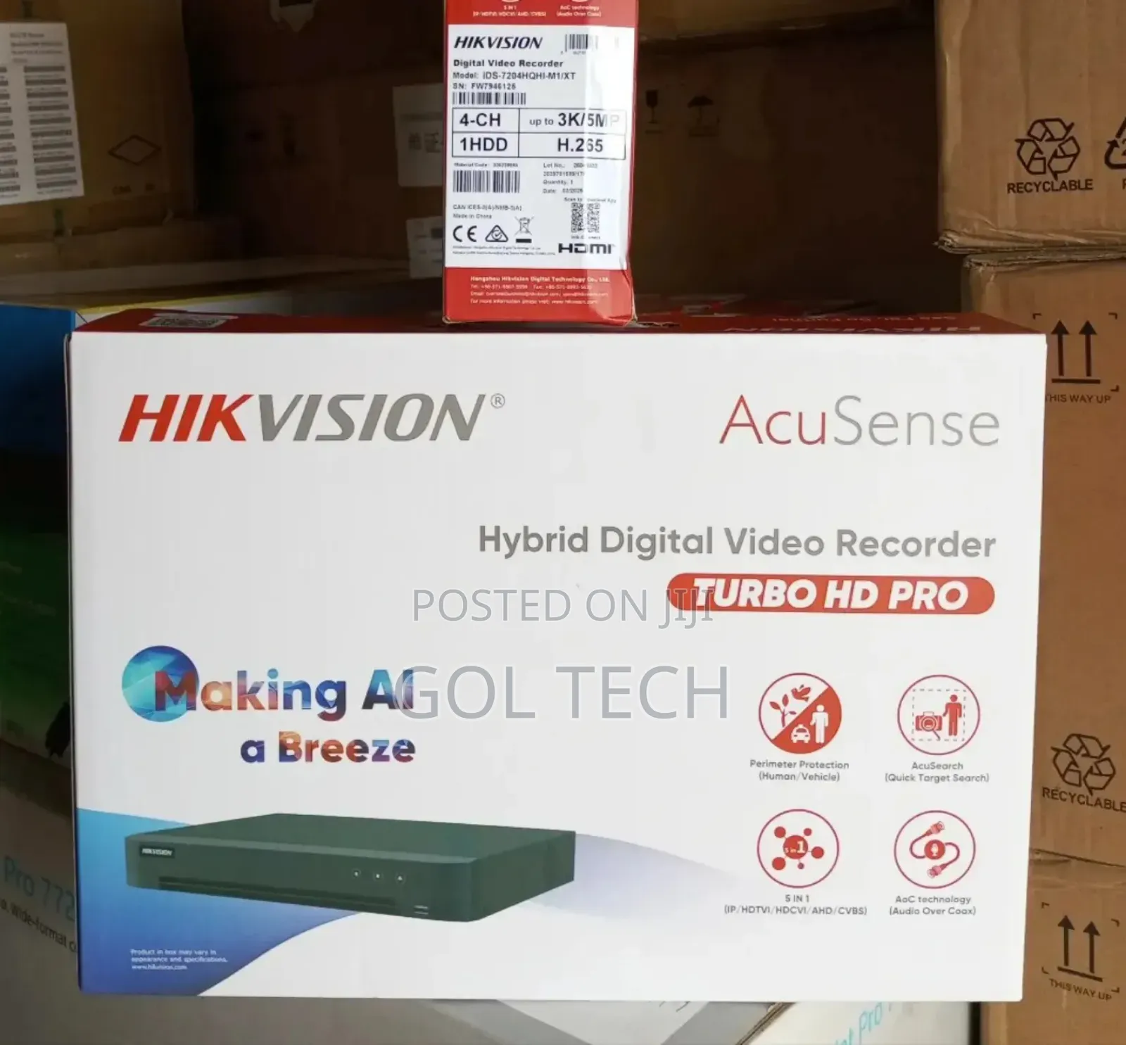 4ch Hikvision DVR / 5mp Hybrid Acusense Recorder Ids-7204hqhi-M1/Xt