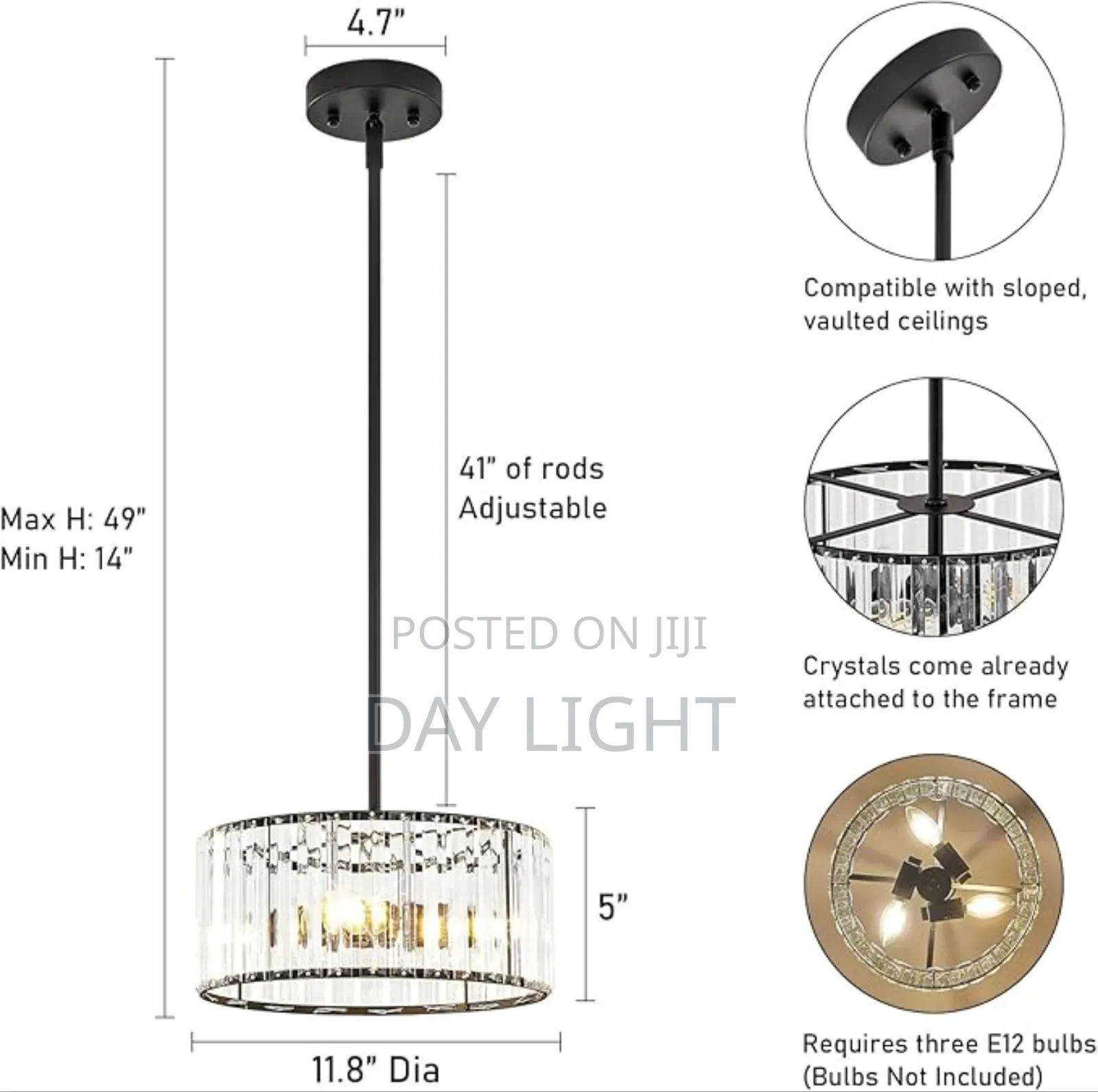 Luxurious Crystal Chandelier (E14 Bulb)