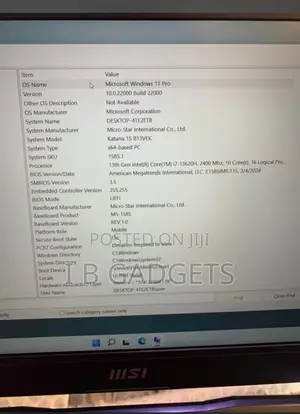 Laptop MSI Katana 15 16GB Intel Core I7 SSD 1T
