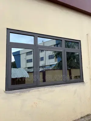 Grey Aluminum Casement Windows Well Installed