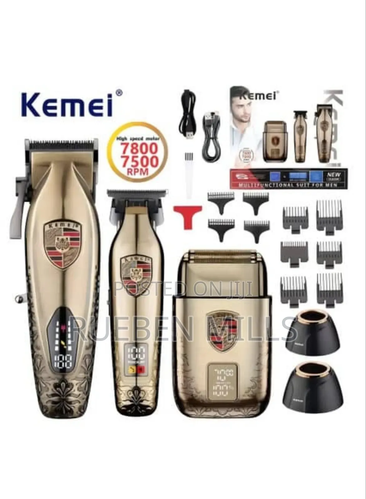 Kemei Km-2360 Three in One 3 in 1 Set Kits Barbering Shaving Machine