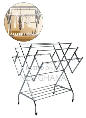 6 Poles Stainless Steel Movable Clothes Drying Rack. Ghx4844