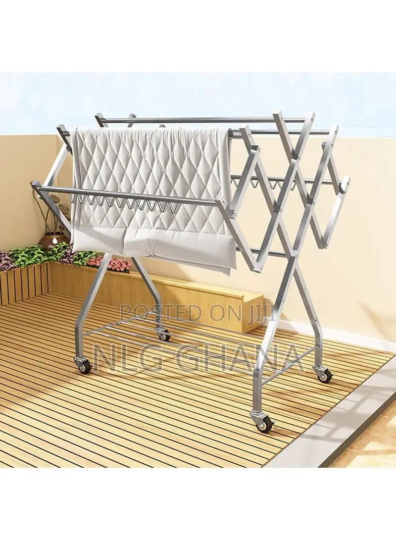 6 Poles Stainless Steel Movable Clothes Drying Rack. Ghx4844