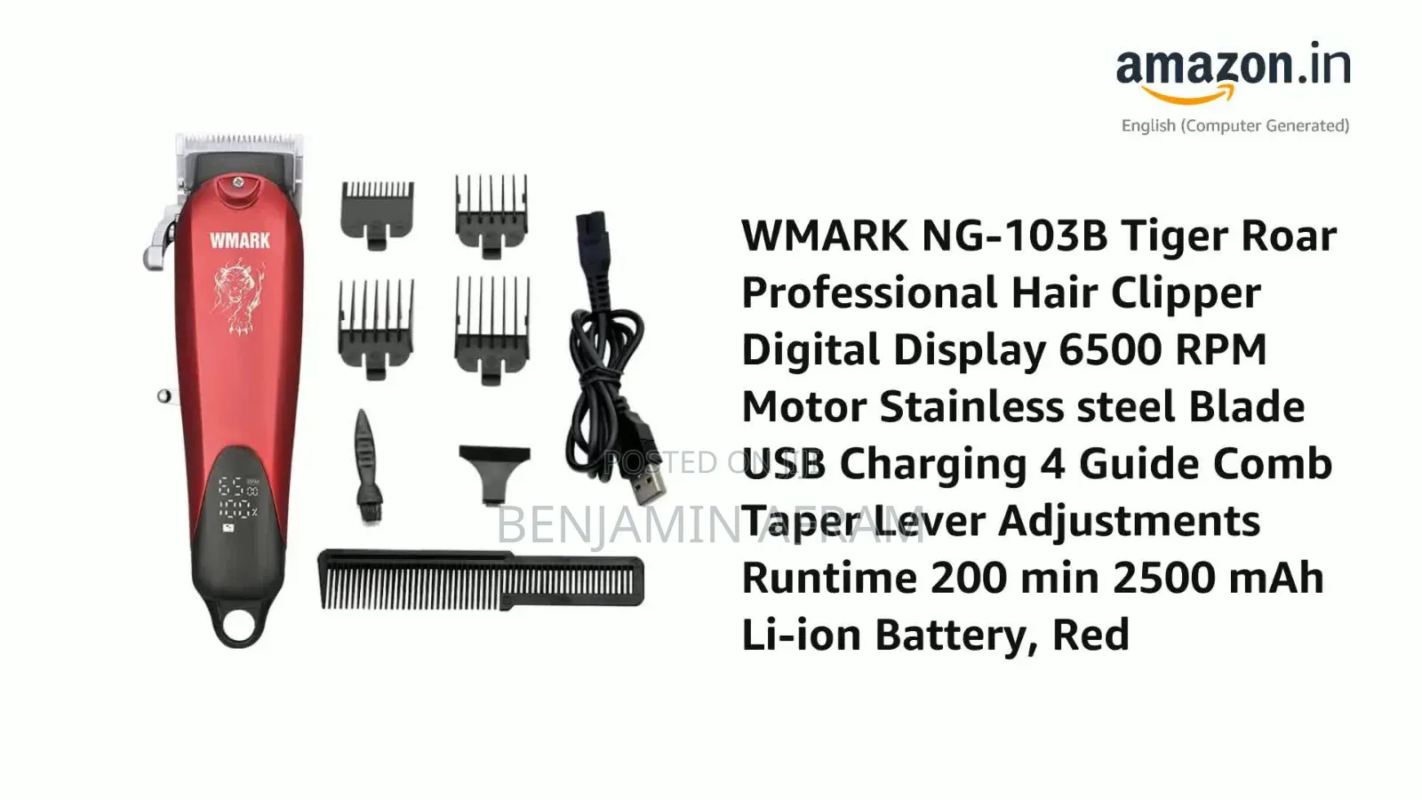 Wmark Rechargeable Hair Trimmer Ng-103b