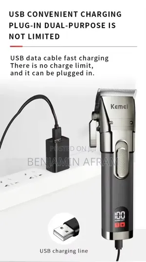 Kemei Rechargeable Cordless Hair Clippers Km-1896