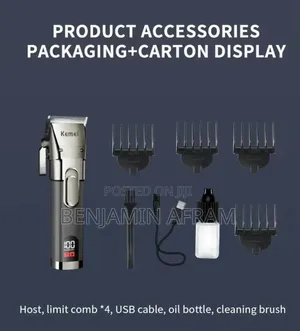 Kemei Rechargeable Cordless Hair Clippers Km-1896