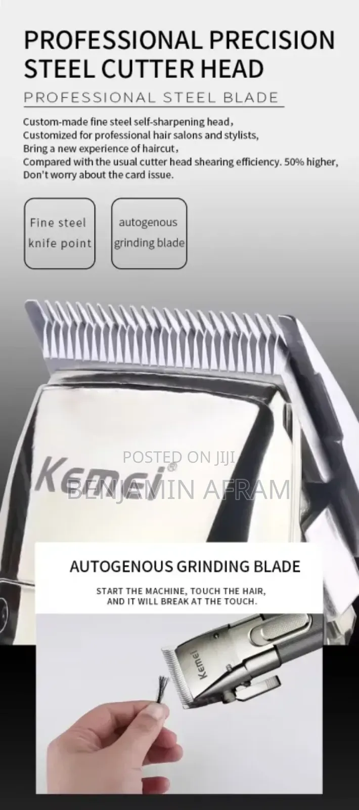 Kemei Rechargeable Cordless Hair Clippers Km-1896