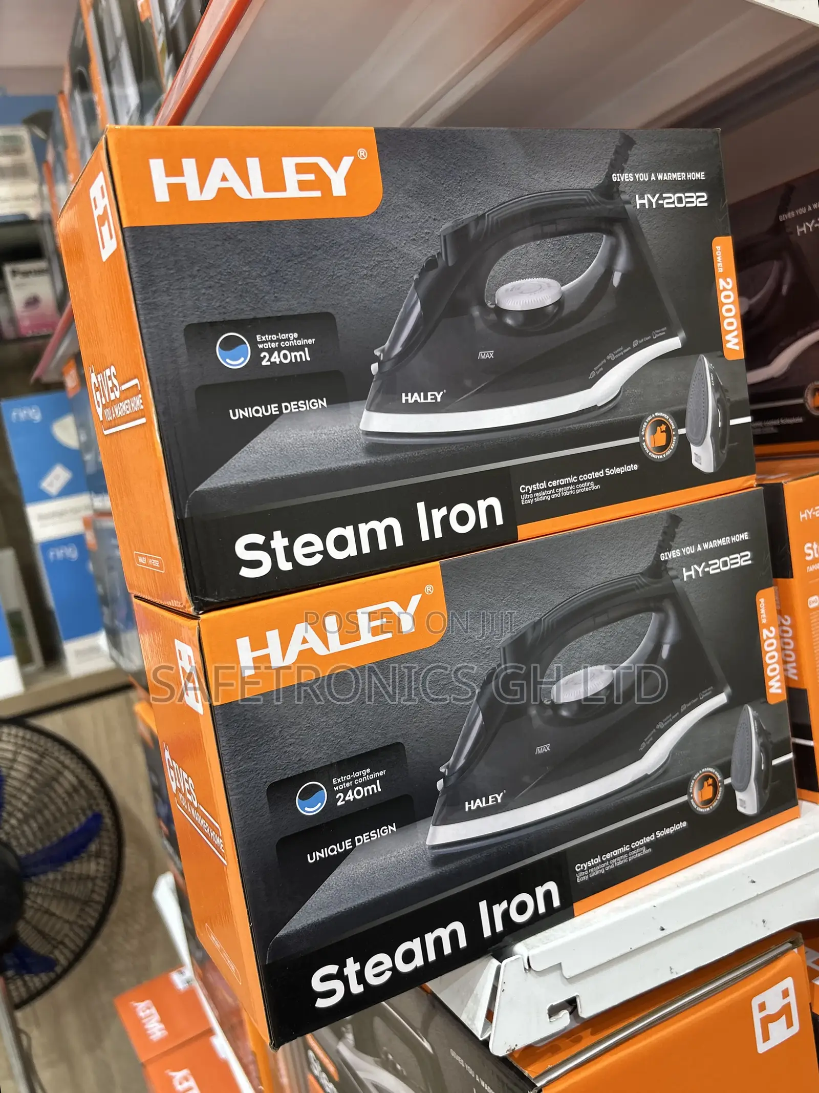 Elegant Hy-2032 | Black 2000 Watts Haley Steam Iron