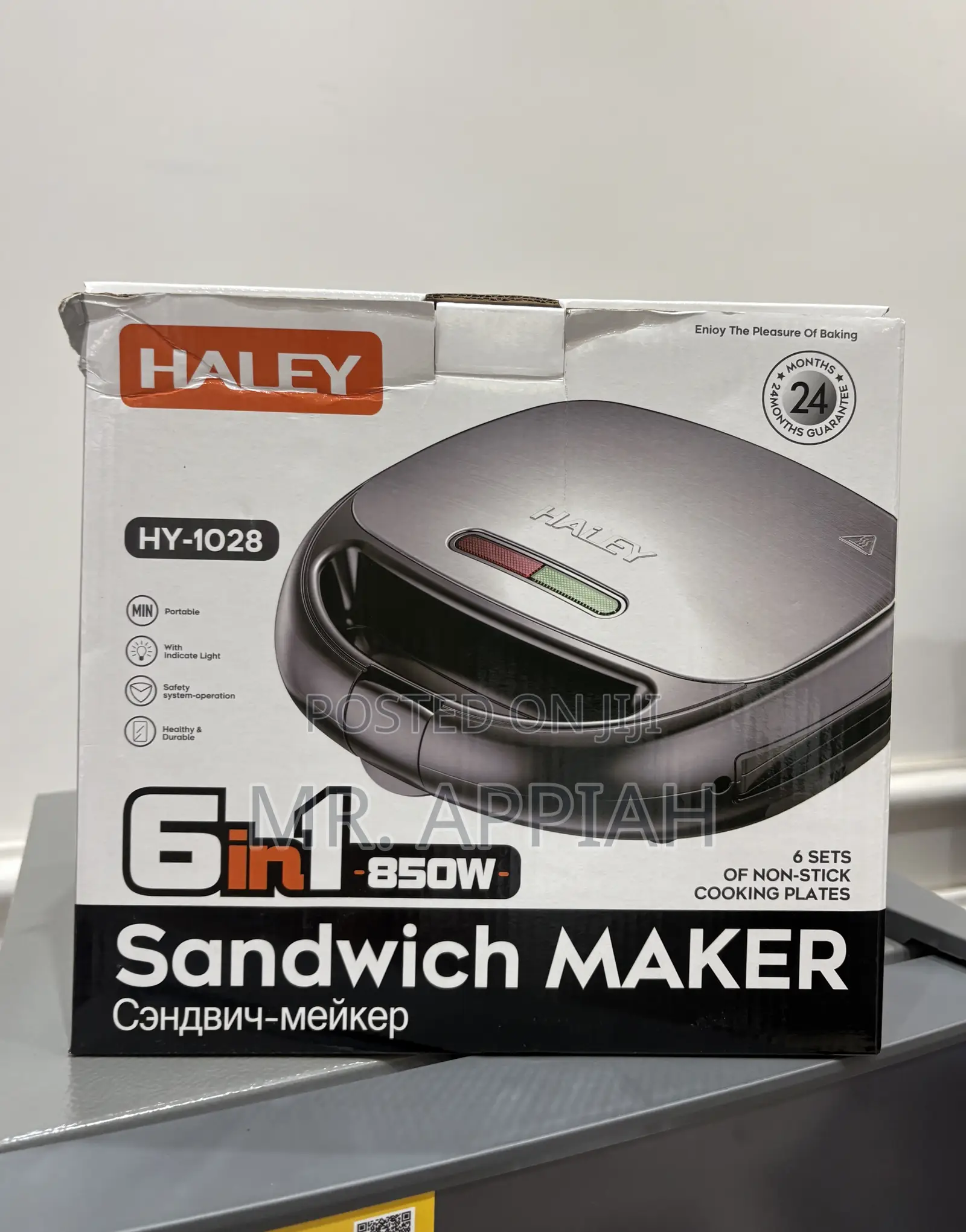 Brand New(Haley-Hy-1028)Sandwich Maker 6 in 1 850watt 