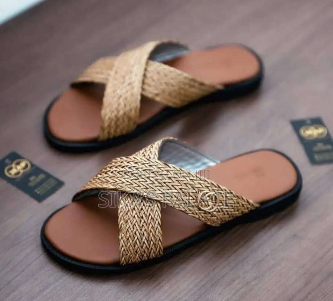 Brown Netted Slippers