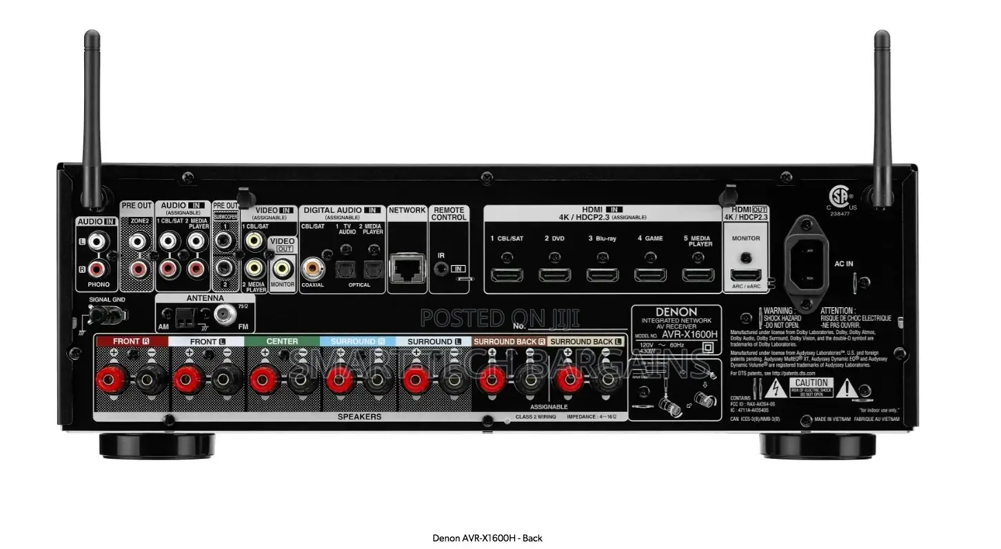 Denon Avr-X1600h | 7.2-Ch | Wi-Fi | Bluetooth | Airplay | Atmos |Alexa