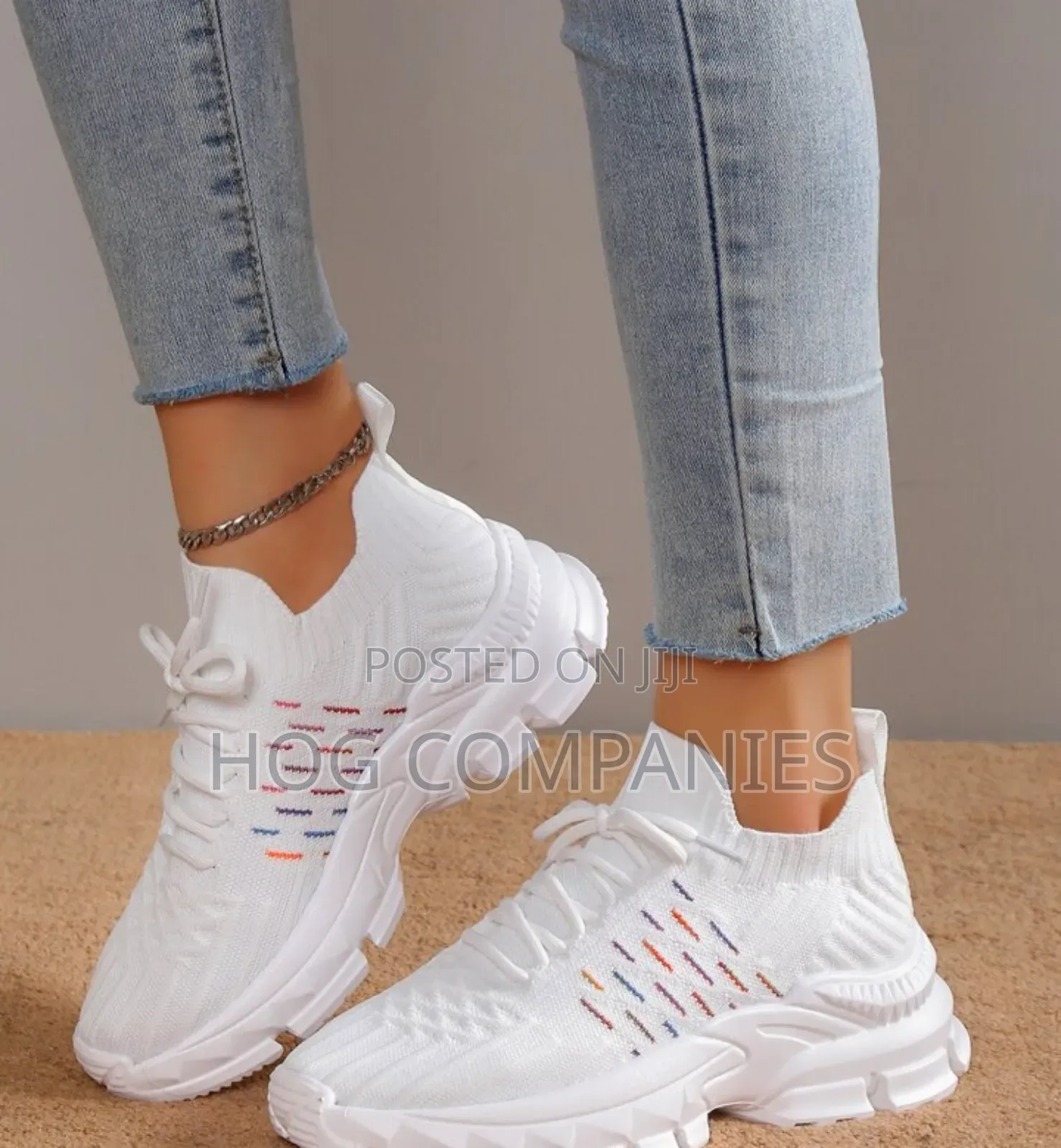 Ladies Lace-Up Striped Sports Shoes - Fast Delivery in 2 Hours