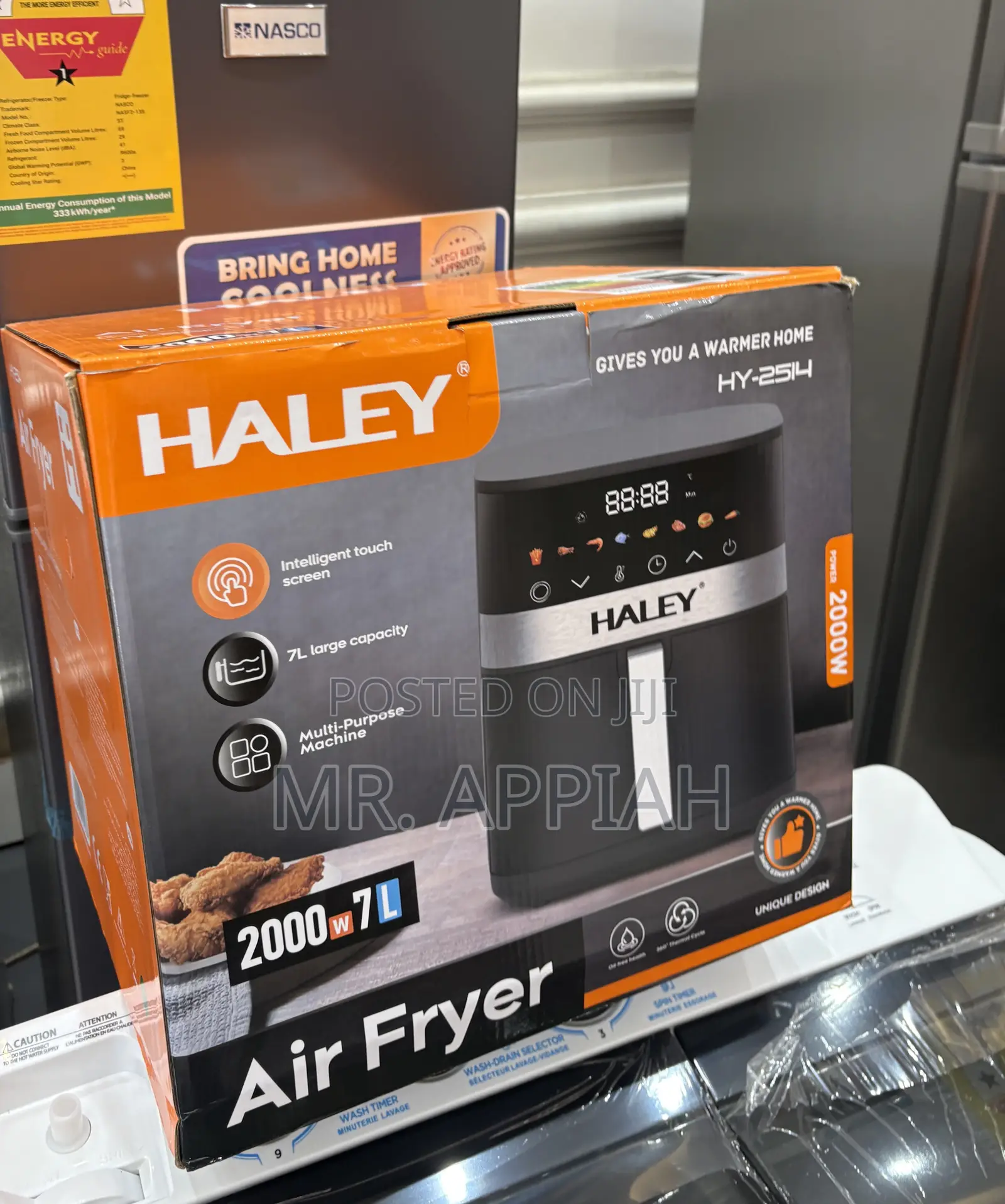 Sealed in Box Haley-Hy-2514 2000watt Electric Air Fryer(7l)Black.