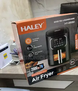 Newly in Box 7 Liters Haley 2000 Watts Hy-2530 Airfryer Maker Black