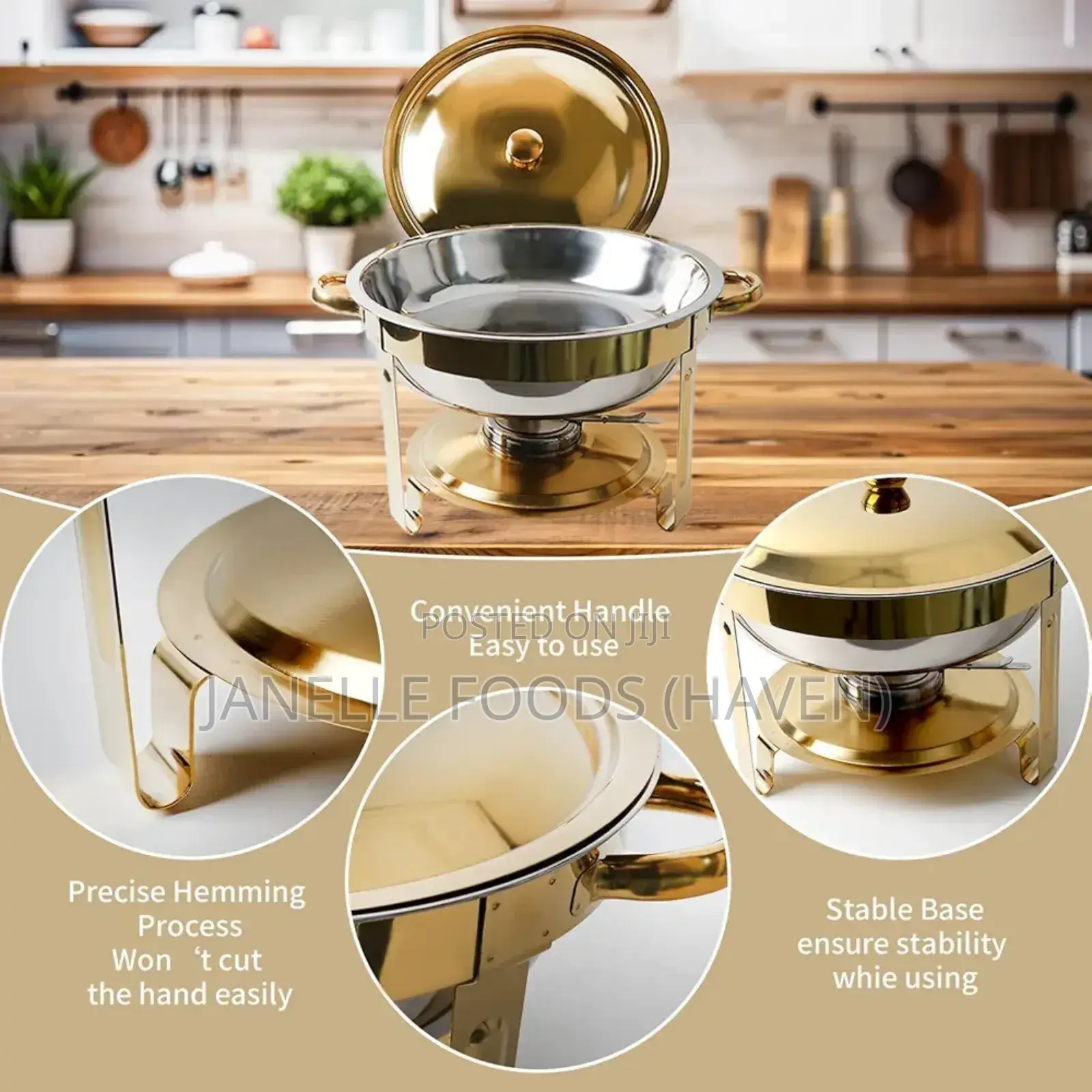5-quart Stackable Stainless Steel Chafing Dish Buffet Warmer Set