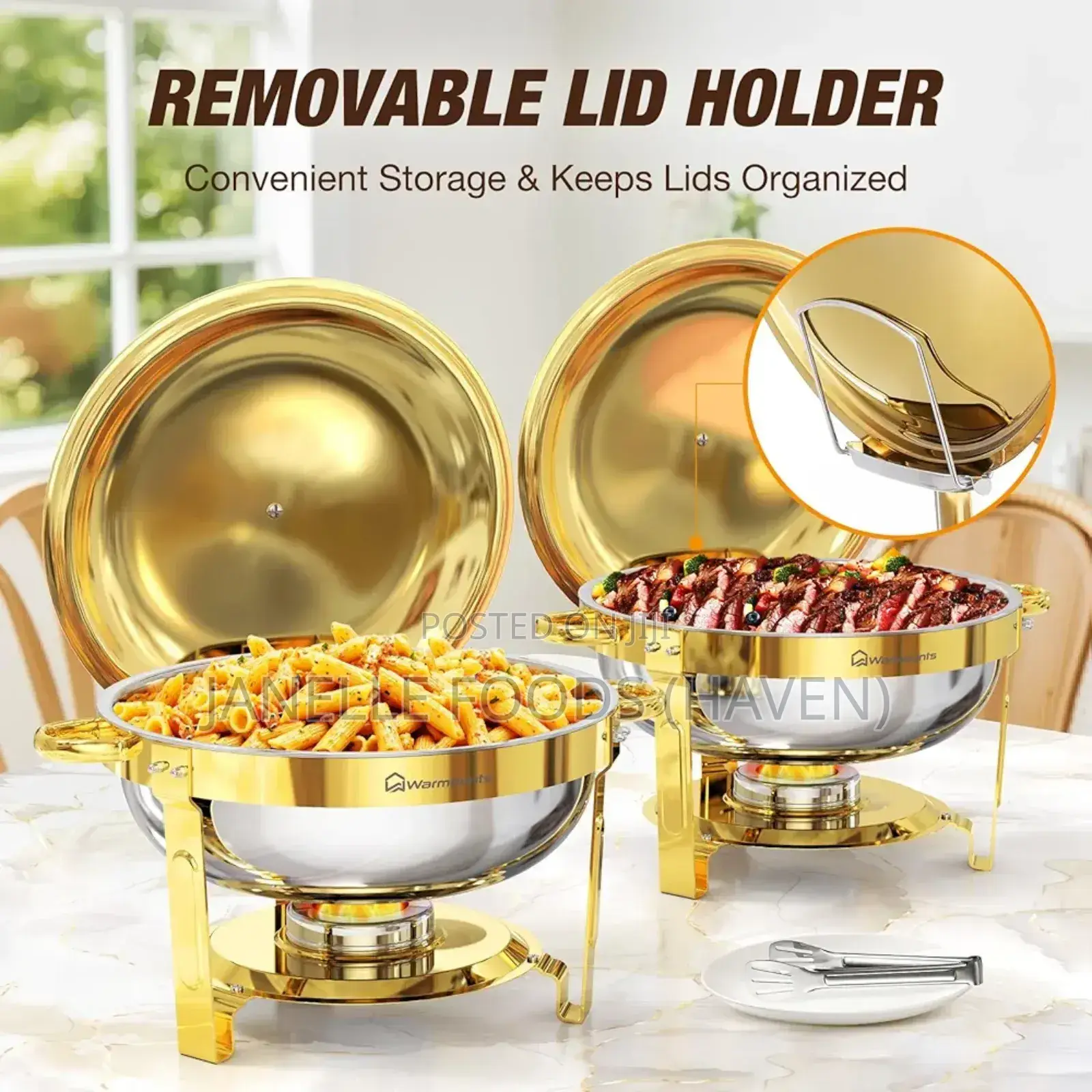 5-quart Stackable Stainless Steel Chafing Dish Buffet Warmer Set