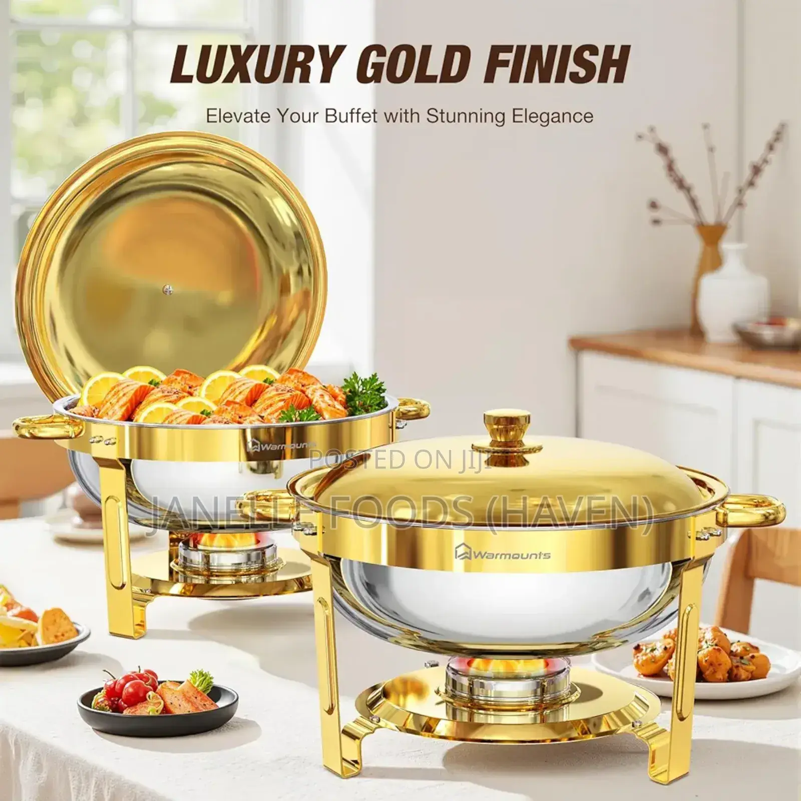 5-quart Stackable Stainless Steel Chafing Dish Buffet Warmer Set