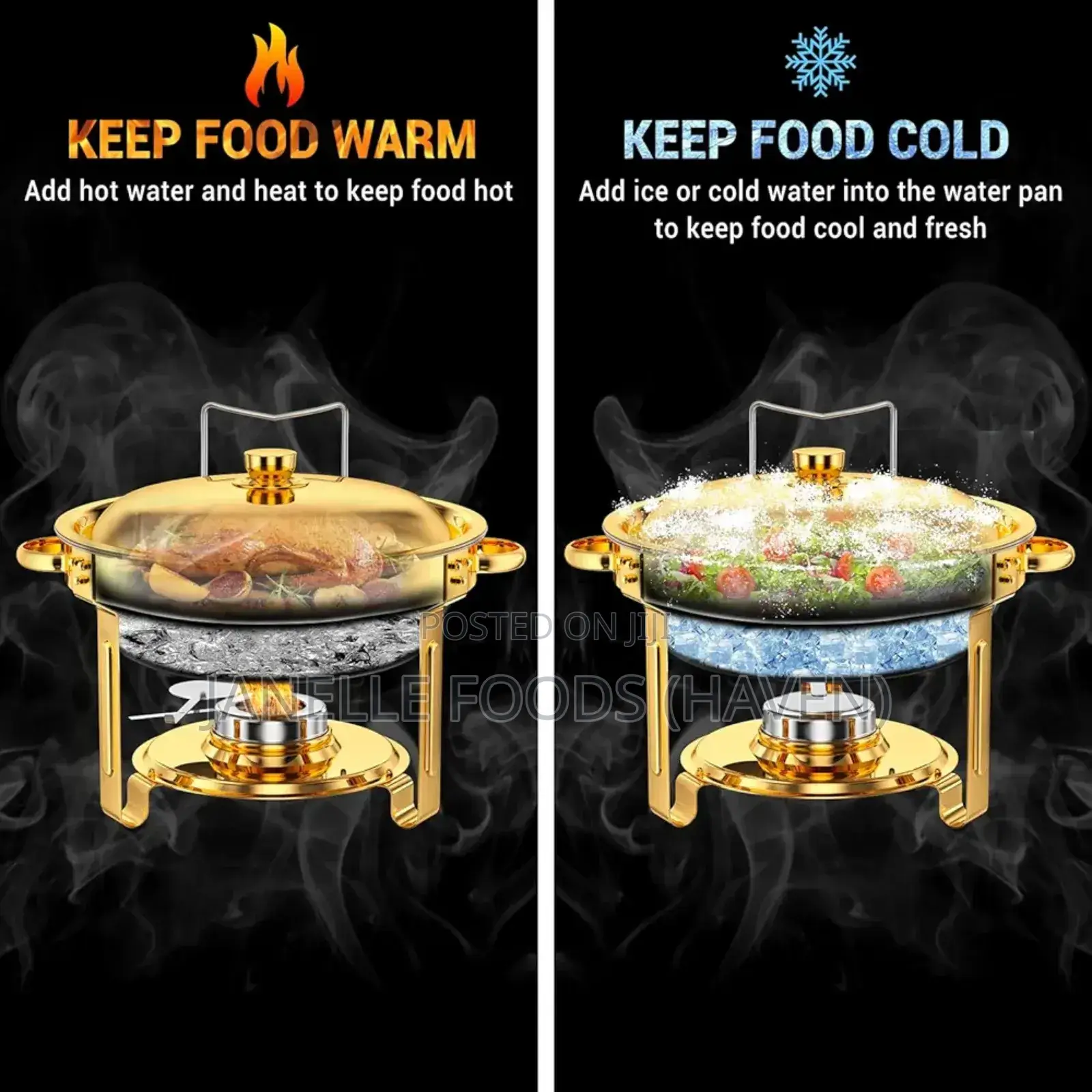 5-quart Stackable Stainless Steel Chafing Dish Buffet Warmer Set