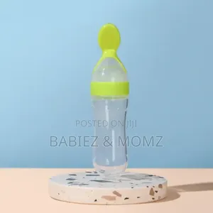 Silicone Baby Feeding Bottle With Spoon – Mess-free Feeding!