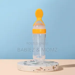 Silicone Baby Feeding Bottle With Spoon – Mess-free Feeding!