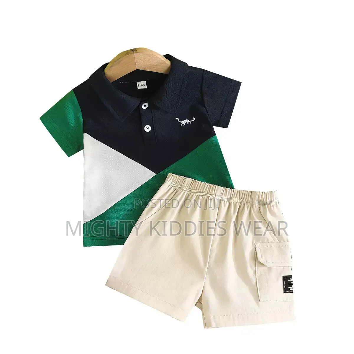 Boy Outfit Set Colorful Polo Shirt and Short Set Ages 18-24m