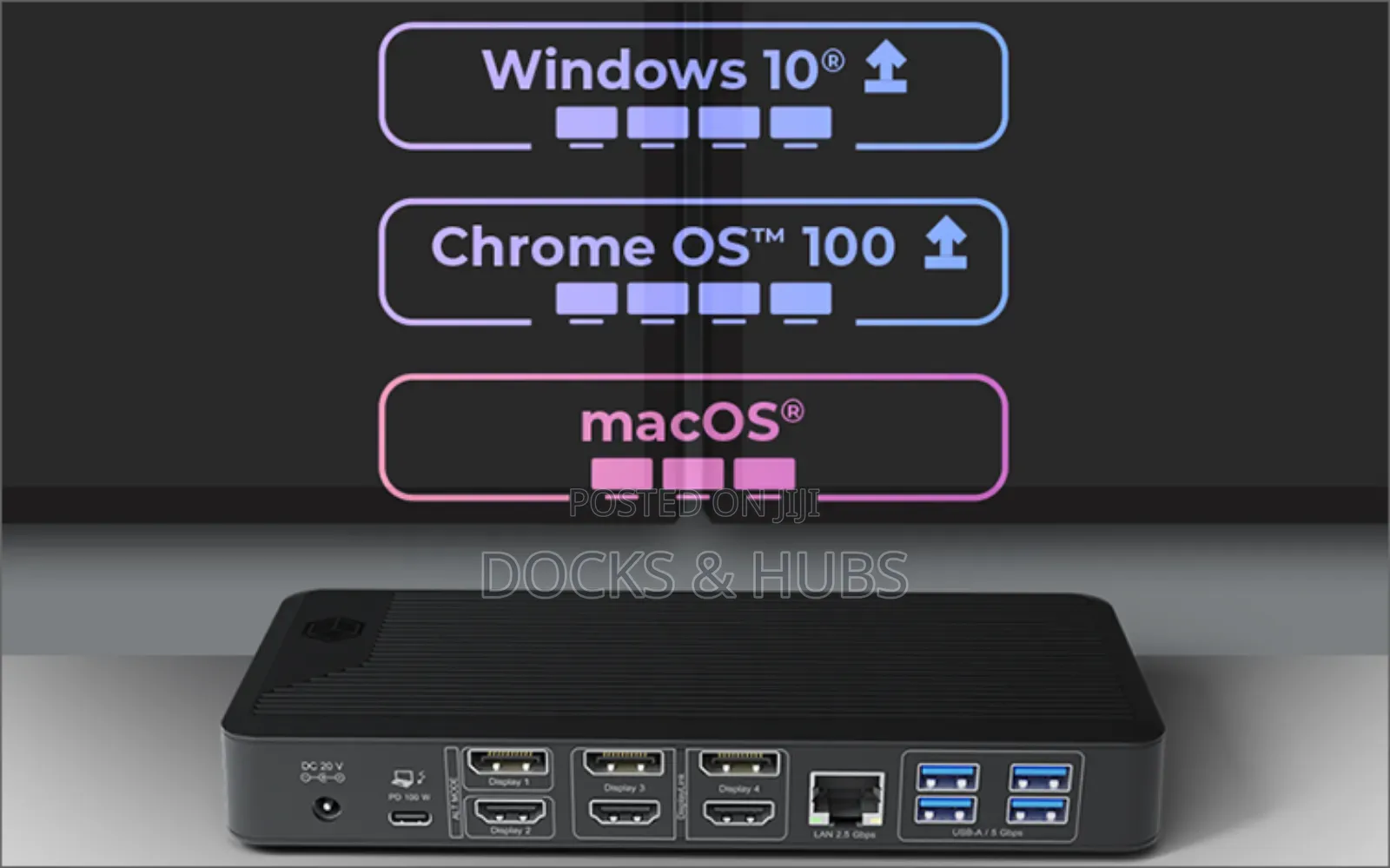 Icy Box Usb-C Docking Station (15-in-1) - 4 Monitors Display