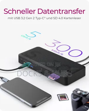 Icy Box Usb-C Docking Station (15-in-1) - 4 Monitors Display